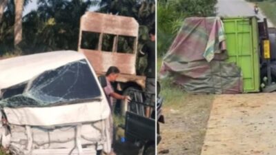 Laka Lantas di Ukui Libatkan Truk Modifikasi Diduga Pengangkut BBM Ilegal